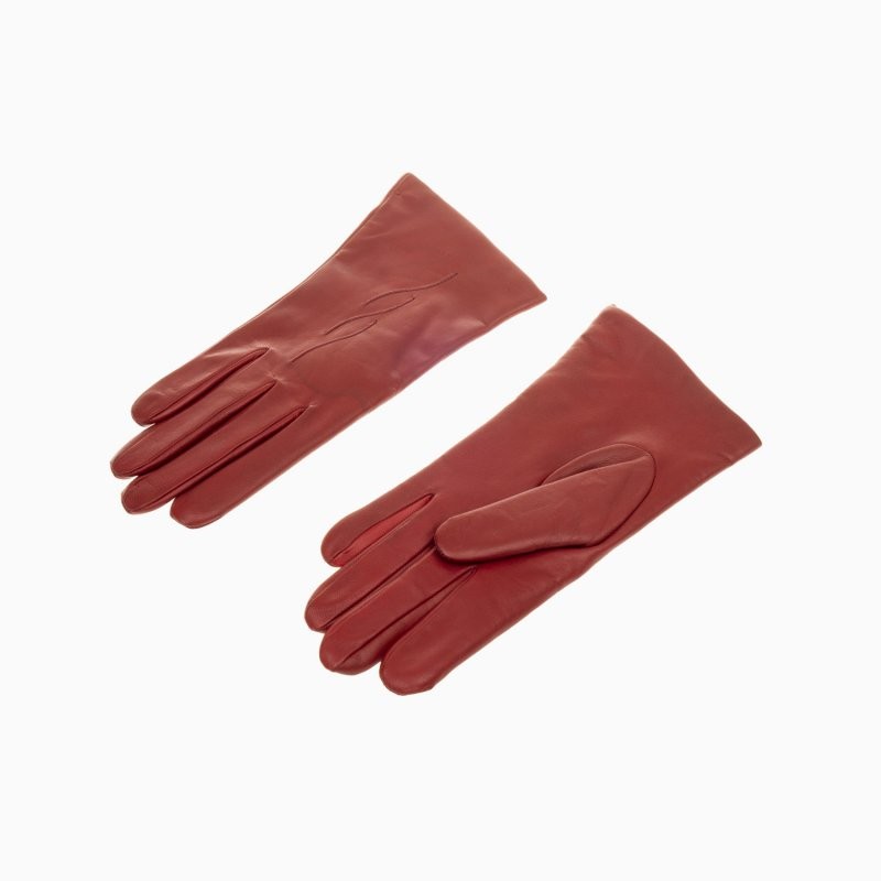 Dámske kožené rukavice, červené