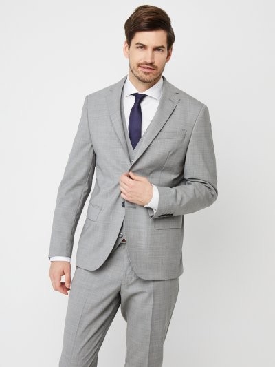 Pánsky oblek, 98% vlna, sivý