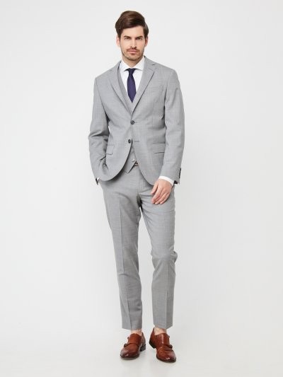 Pánsky oblek, 98% vlna, sivý