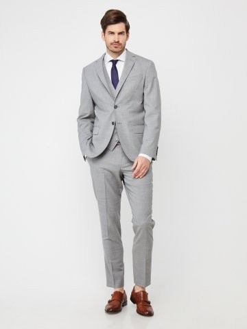 Pánský oblek, 98% vlna, šedý