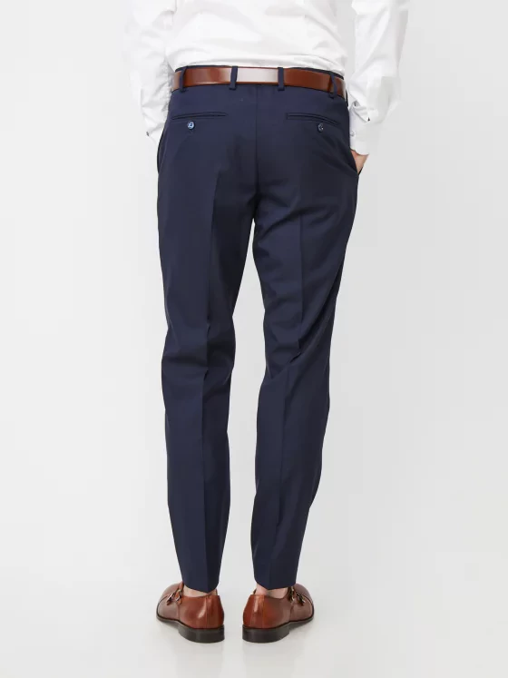 Pánské kalhoty, 100% vlna, modrá struktura
