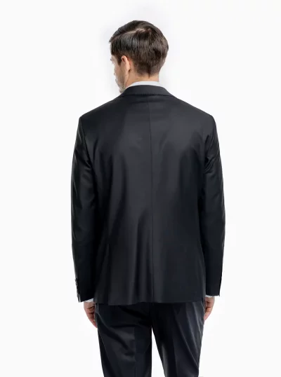 Pánsky oblek s vestou, 88% vlna, čierny