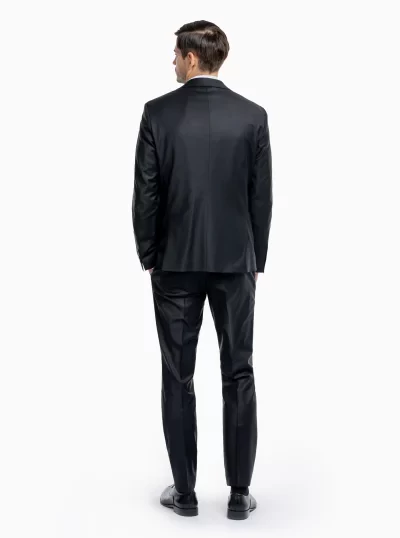 Pánsky oblek s vestou, 88% vlna, čierny