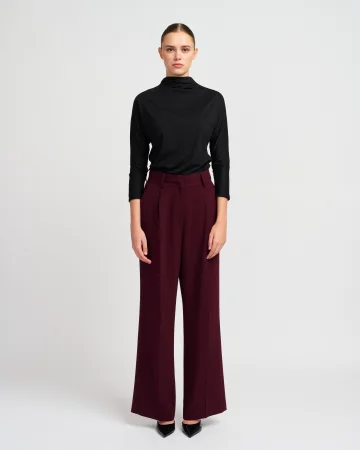Dámske elegantné nohavice TAYLEE bordové