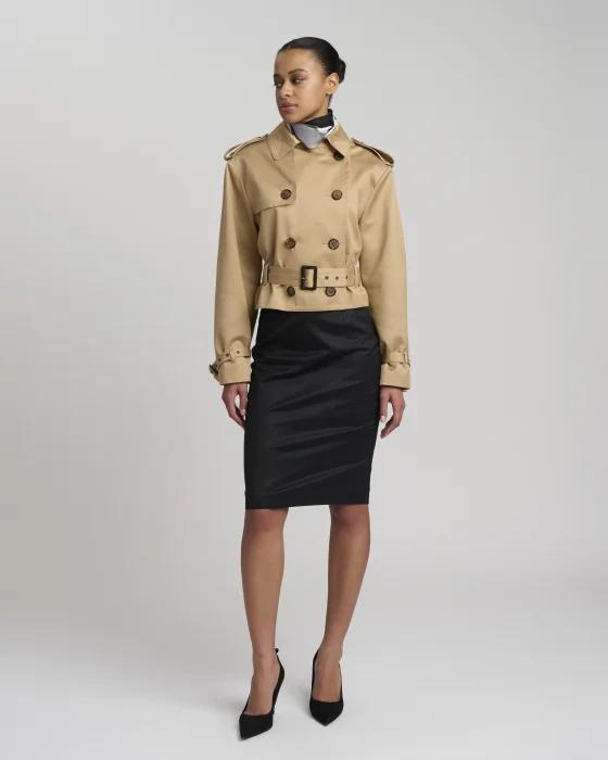 Dámsky crop trenčkot JILL camel